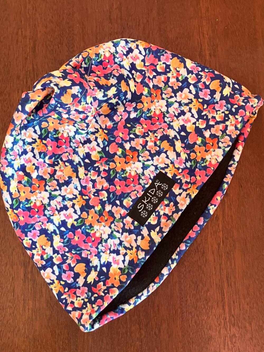 Skida Alpine Fleece-Lined Hat Beanie Juliet Floral Print Adult M/L